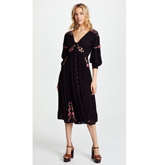 Free People Day Glow Embroidered Midi Dress - Picture 2 of 7
